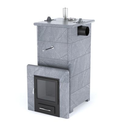 Газовая печь для бани ИзиСтим «Сочи» с боковым подключением в кожухе из талькохлорита в Березниках