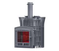 Банная дровяная печь Гефест AVANGARD ЗК 30 (П2) Ураган в сетке Тюльпан
