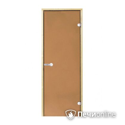 Дверь для бани Harvia Стеклянная дверь для сауны 7/19 коробка сосна бронза  D71901М в Березниках